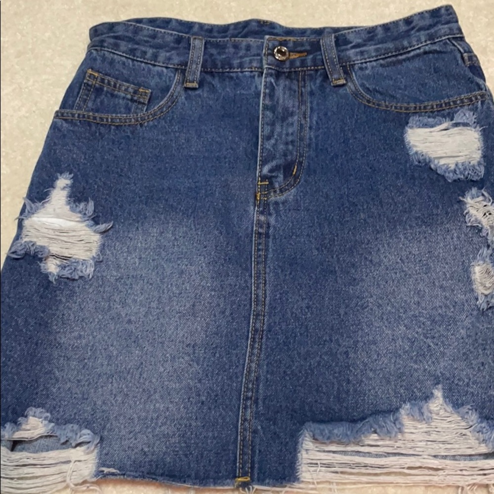 High waist Jean skirt